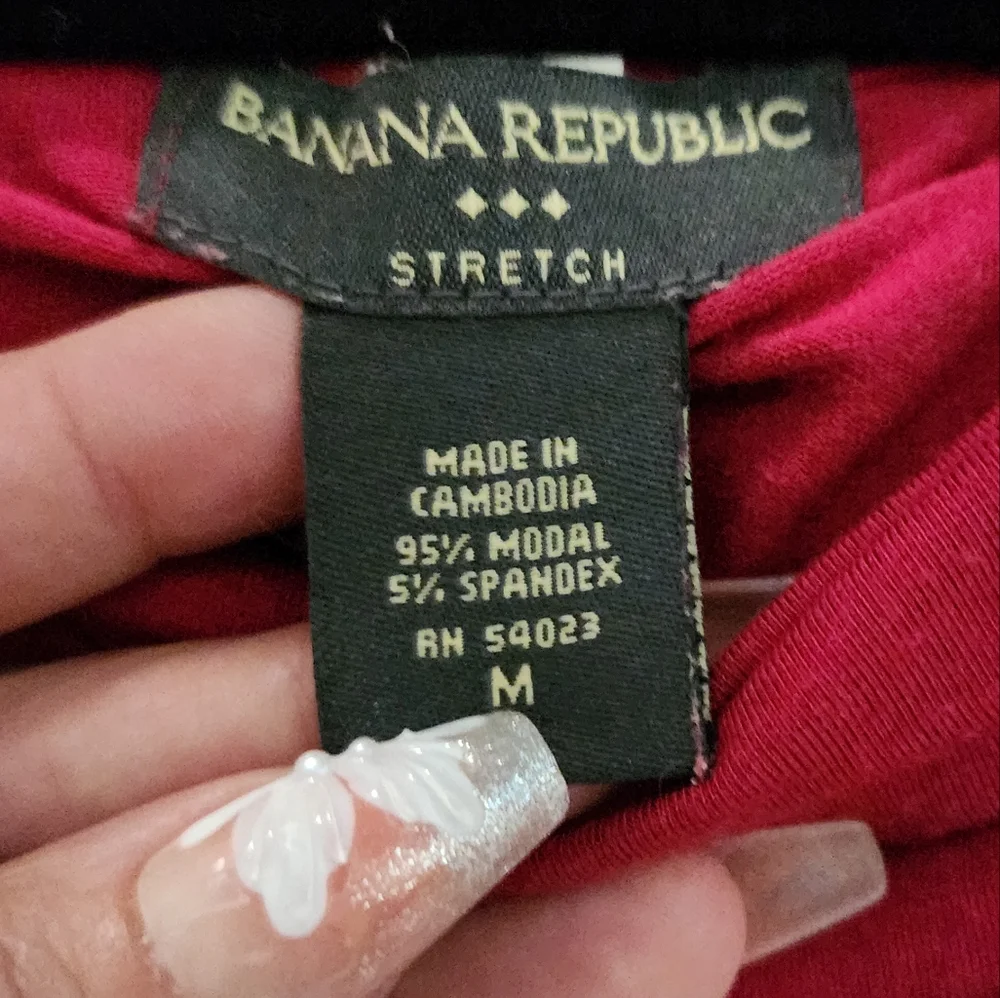 Banana Republic Long Sleeve Shirts - Pink/Cranberry, Size Medium - Picture 3 of 3